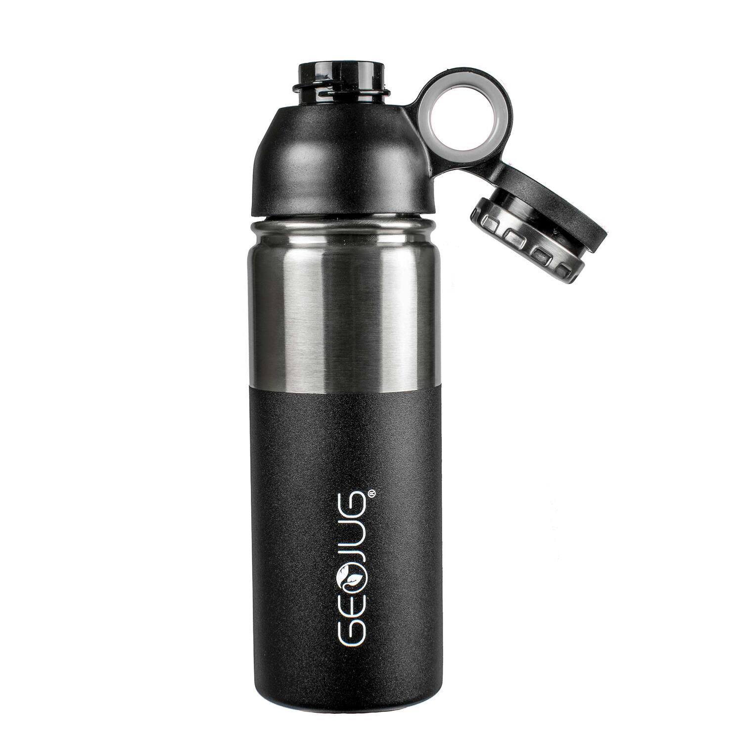 Back. Brentwood - Brentwood Geojug G-1024bk Stainless Steel Vacuum-insulated Water Bottle (0.7 L; Black/silver) - black.