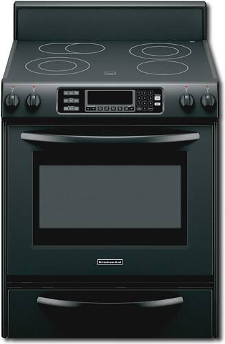 Front Standard. KitchenAid - Architect Series II 30" Self-Cleaning Freestanding Electric Convection Range - Black.