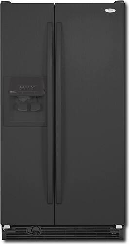 Front Standard. Whirlpool - 21.8 Cu. Ft. Frost-Free Side-by-Side Refrigerator - Black-on-Black.