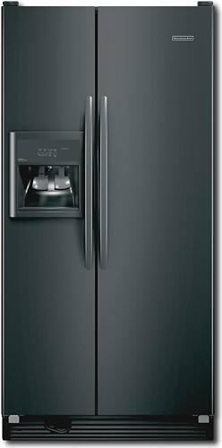 Front Standard. KitchenAid - 24.5 Cu. Ft. Frost-Free Side-by-Side Refrigerator - Black.