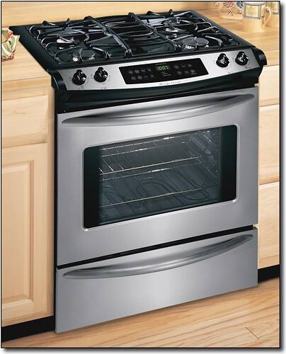 Angle Standard. Frigidaire - 30" Self-Cleaning Slide-In Dual Fuel Range - Stainless-Steel.