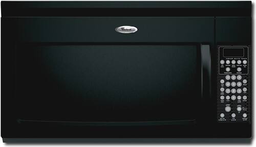 Front Standard. Whirlpool - 1.7 Cu. Ft. Over-the-Range Microwave - Black.