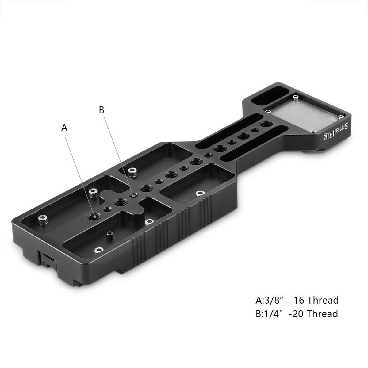 A: 3/8" -16 Thread  
B: 1/4" -20 Thread