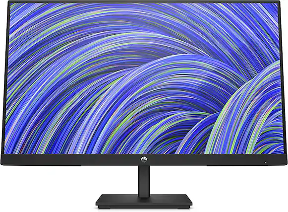 Front. HP - HP V24i G5 23.8" LCD FHD FreeSync Monitor - black.