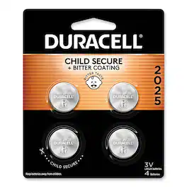 Duracell - DL2025B4PK 2025 Lithium Coin Batteries With Bitterant (4/Pack)