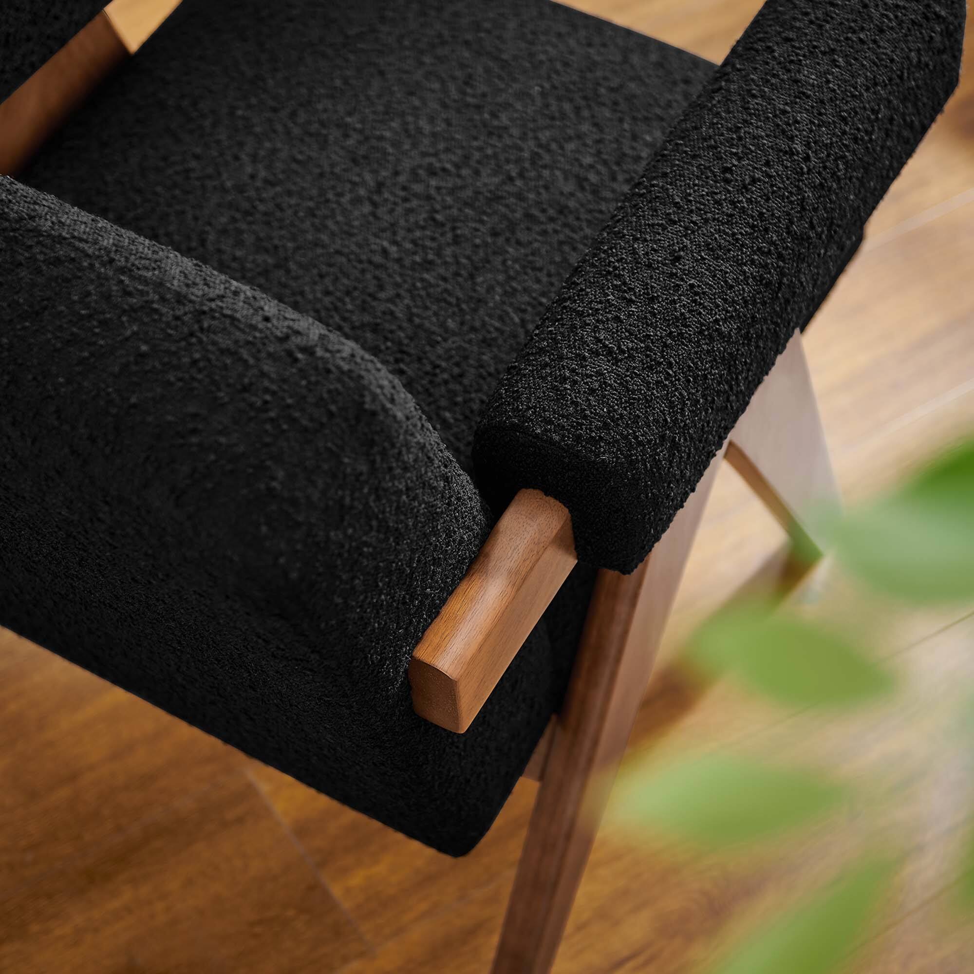 Alt View 5. Modway - Lyra Boucle Fabric Armchair by Modway - Black.
