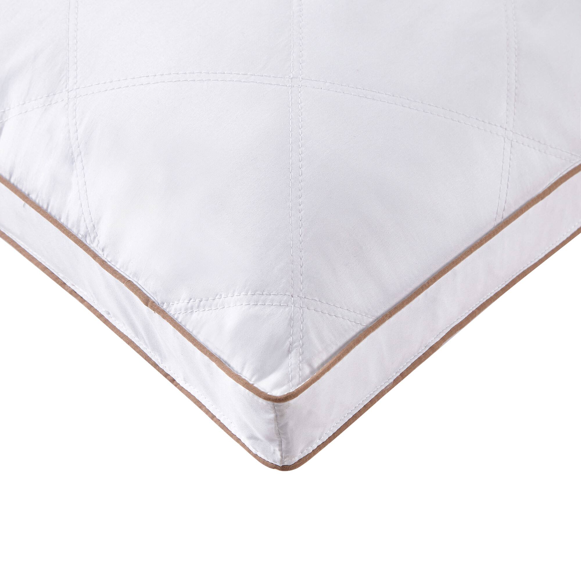 Back. Peace Nest - Peace Nest Medium-Firm Goose Feather Down Bed Pillows Set of 2 with 1.5 inch Gusset - White.