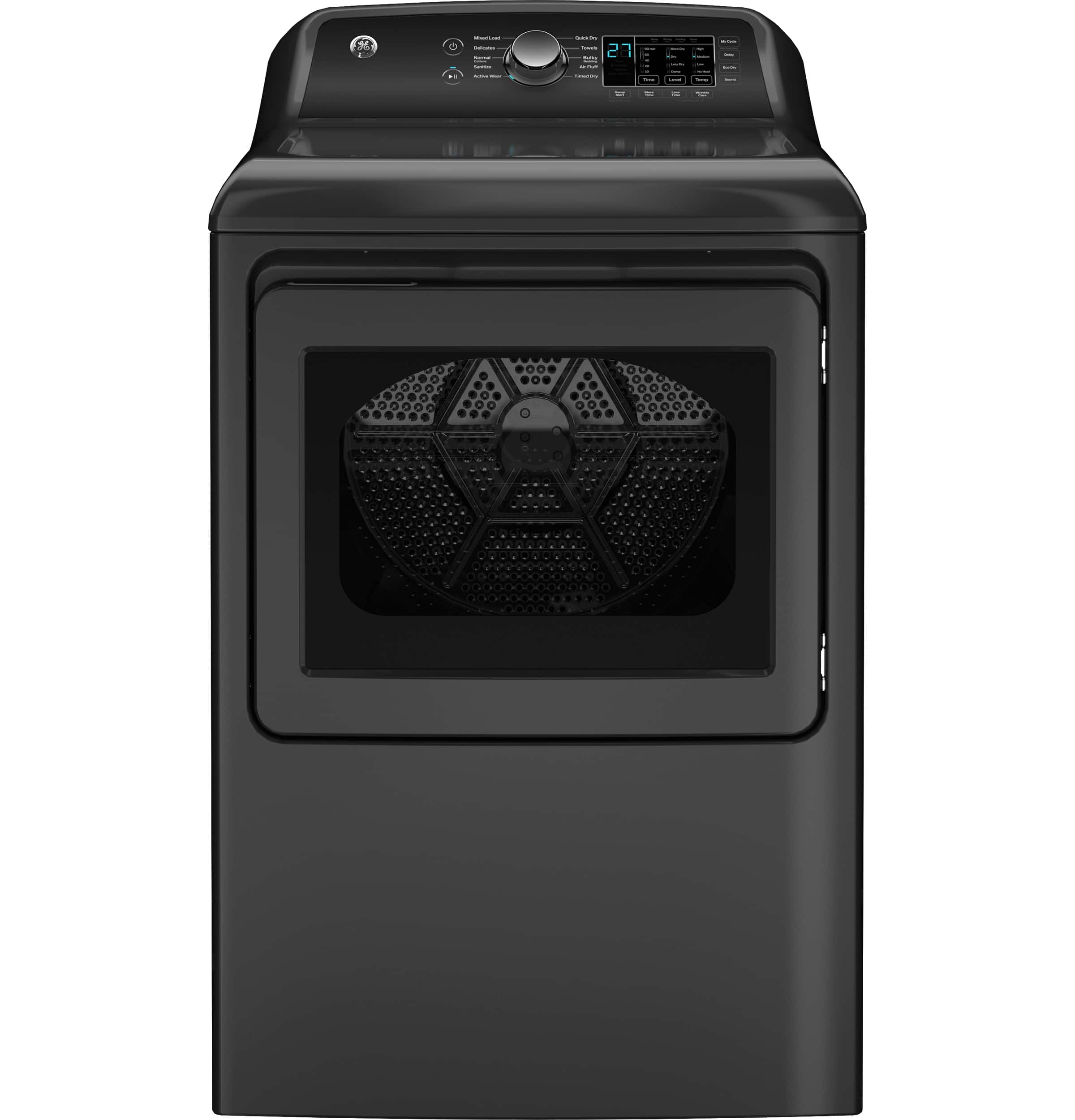 Front. GE - 7.4 Gas Dryer with Sensor Dry - Diamond Gray.