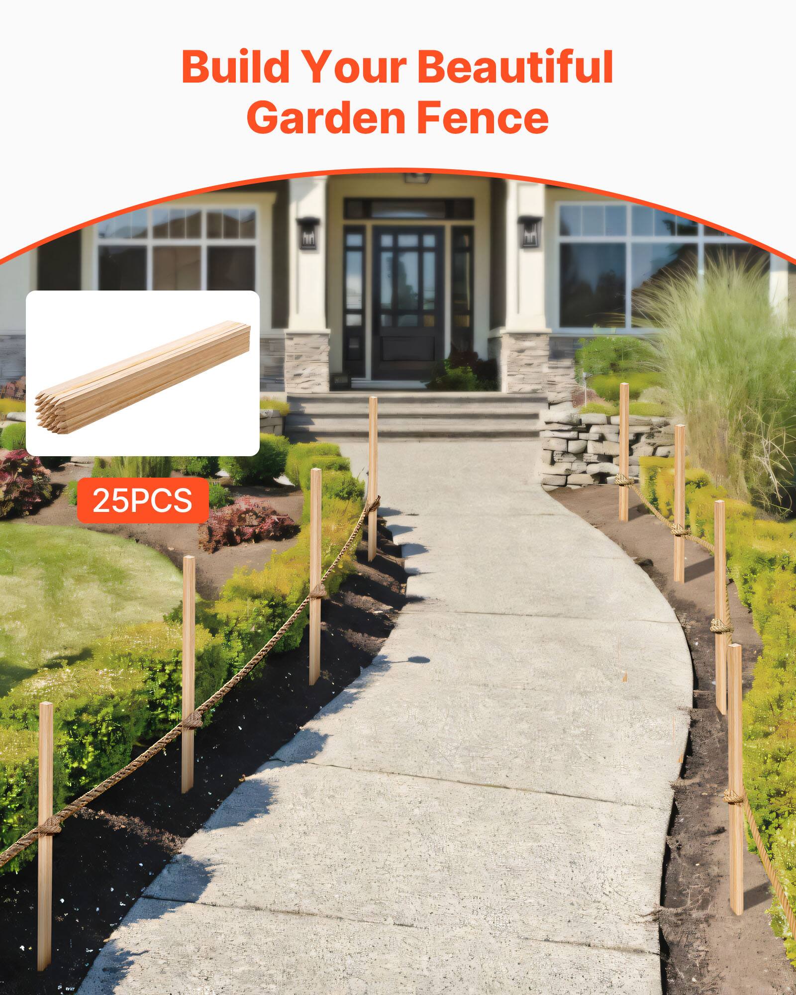 Build Your Beautiful Garden Fence  
25PCS