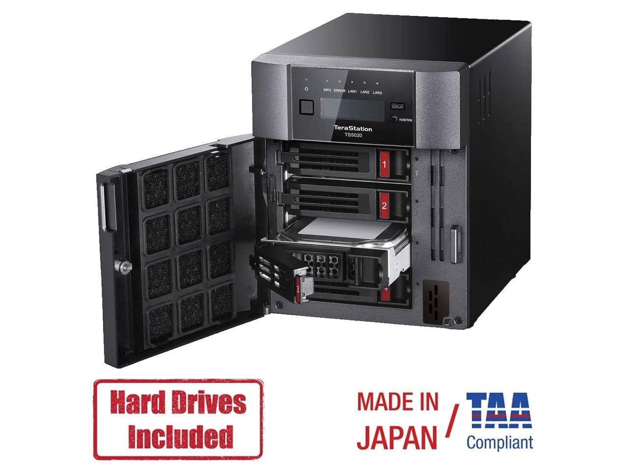 TeraStation TS5020  
Hard Drives Included  
MADE IN JAPAN  
TAA Compliant