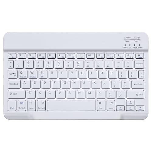 Pacoar Cade - Ultra-slim 5.0 - Rechargeable Wireless For Ipad 10th-8th/pro/air/mini Windows & Android Tablets 33ft Portable Travel - White