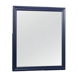 BreeBe - Charlston Mirror with Tempered Glass and Solid Wood Frame, 38.19 Inches - Blue