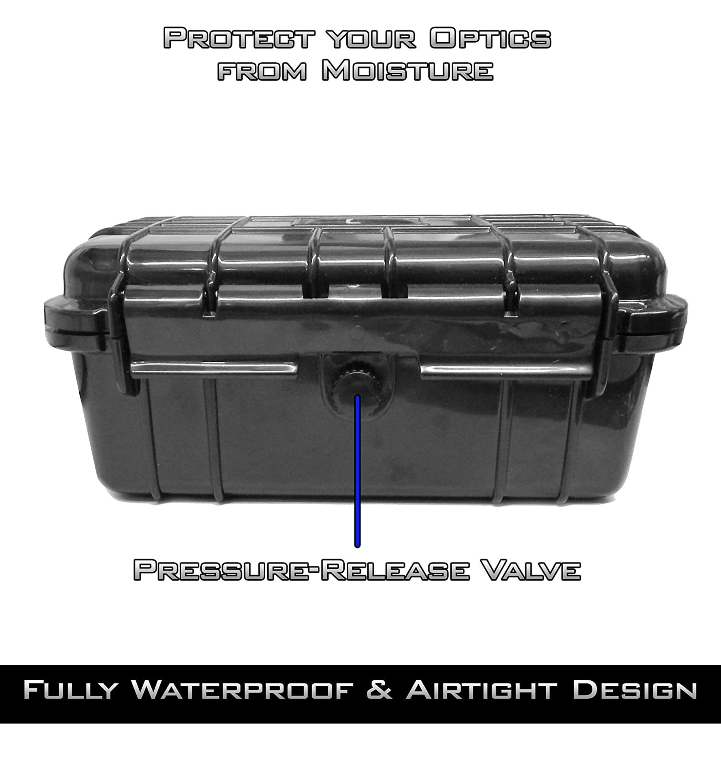 PROTECT YOUR OPTICS FROM MOISTURE

PRESSURE-RELEASE VALVE

FULLY WATERPROOF & AIRTIGHT DESIGN