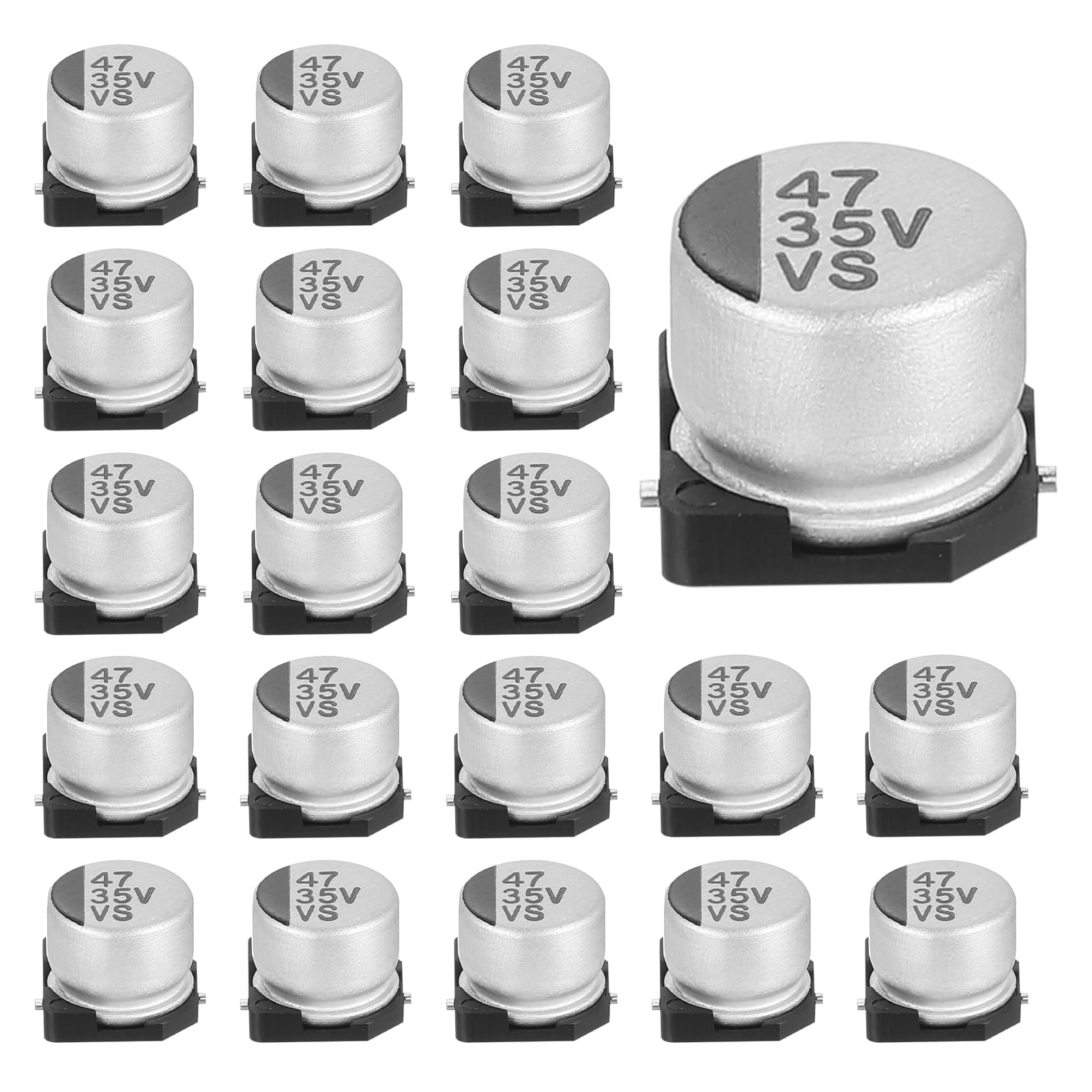Unique Bargains - 47uF 35V SMD Aluminum Electrolytic Capacitor, Low Impedance, 6.3x5.4mm, 20pcs, for TV/Computer/DIY - Silver price history on PriceWatchPro