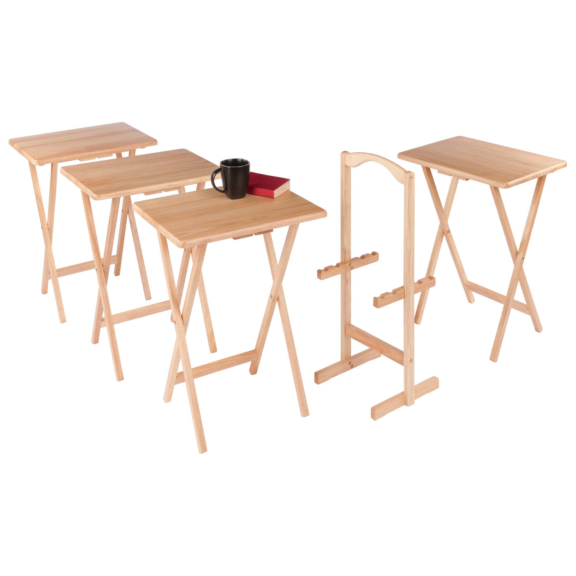 Alt View 10. Winsome Wood - Alex 5-Pc Snack Table Set - Natural.