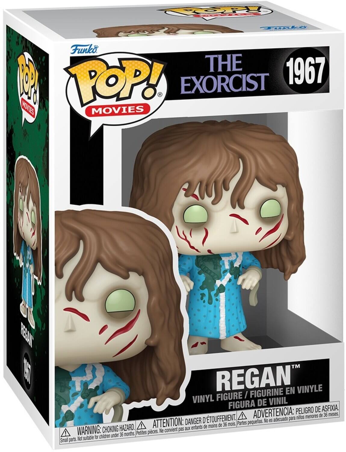 Funko POP! MOVIES  
THE EXORCIST  
1967  

REGAN  
VINYL FIGURE / FIGURINE EN VINYLE / FIGURA DE VINIL  

ADVERTENCIA: PELIGRO DE ASFIXIA.  
ATTENTION: DANGER D'ÉTOUFFEMENT.  
WARNING: CHOKING HAZARD.  

No es adecuado para niños menores de 36 meses.  
Ne convient pas aux enfants de moins de 36 mois.  
Not suitable for children under 36 months.  

Small parts.
