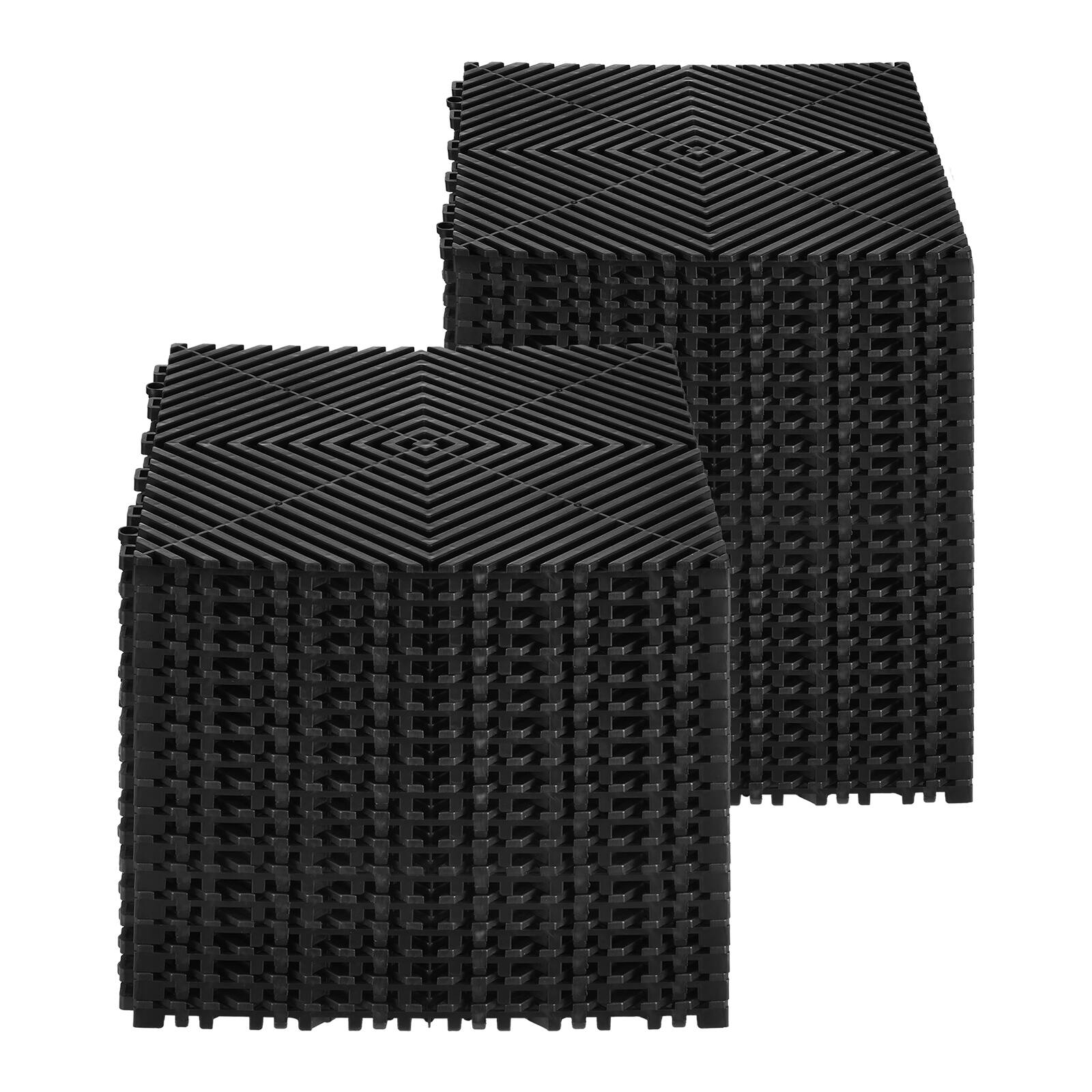 Alt View 5. VEVOR - Interlocking Drainage Mat, 12” x 12” Modular Interlocking Cushion, 40 Pcs Splicing Drainage Mats, Non-Slip PP Shower Mat - Black.