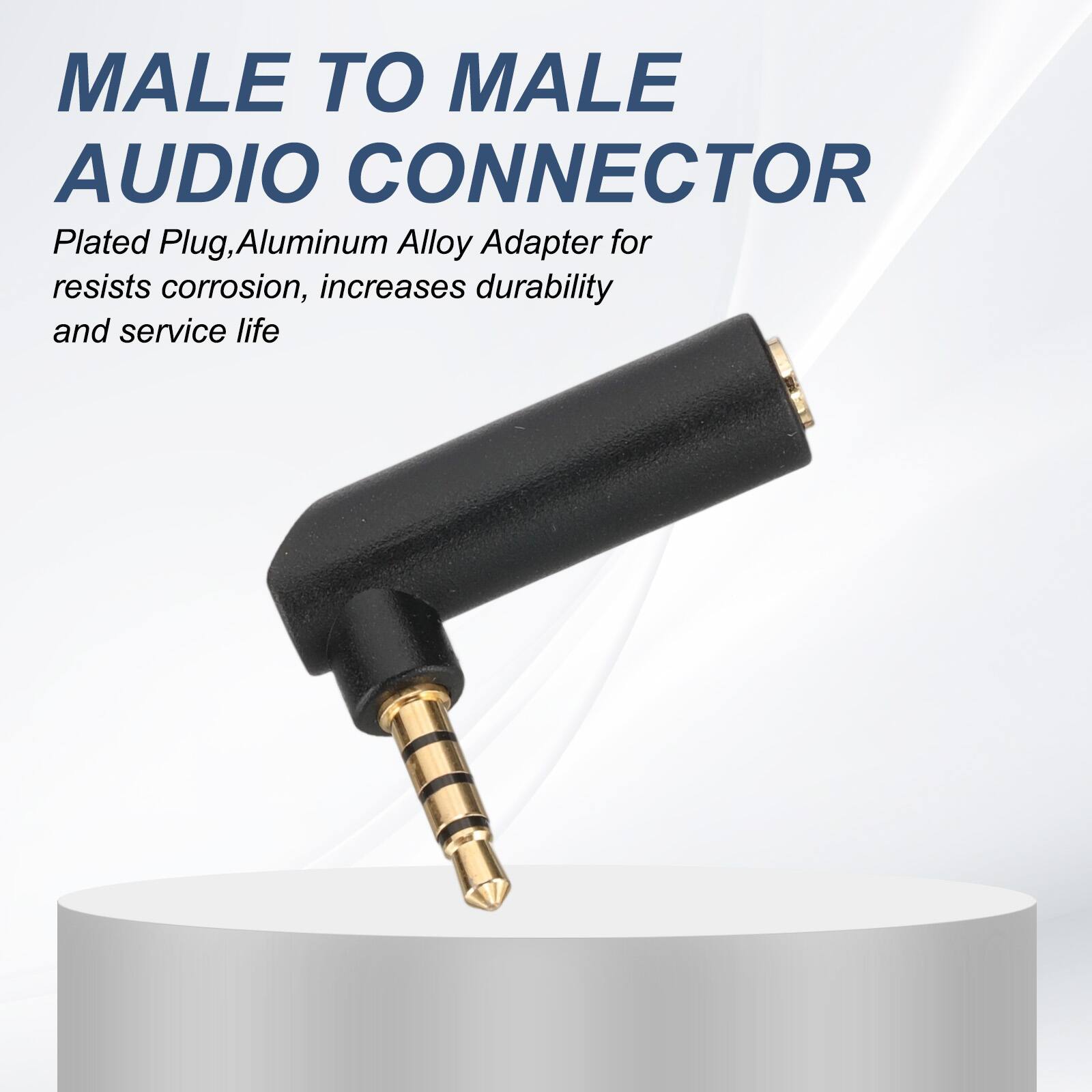 MALE TO MALE AUDIO CONNECTOR

Plated Plug, Aluminum Alloy Adapter for resists corrosion, increases durability and service life