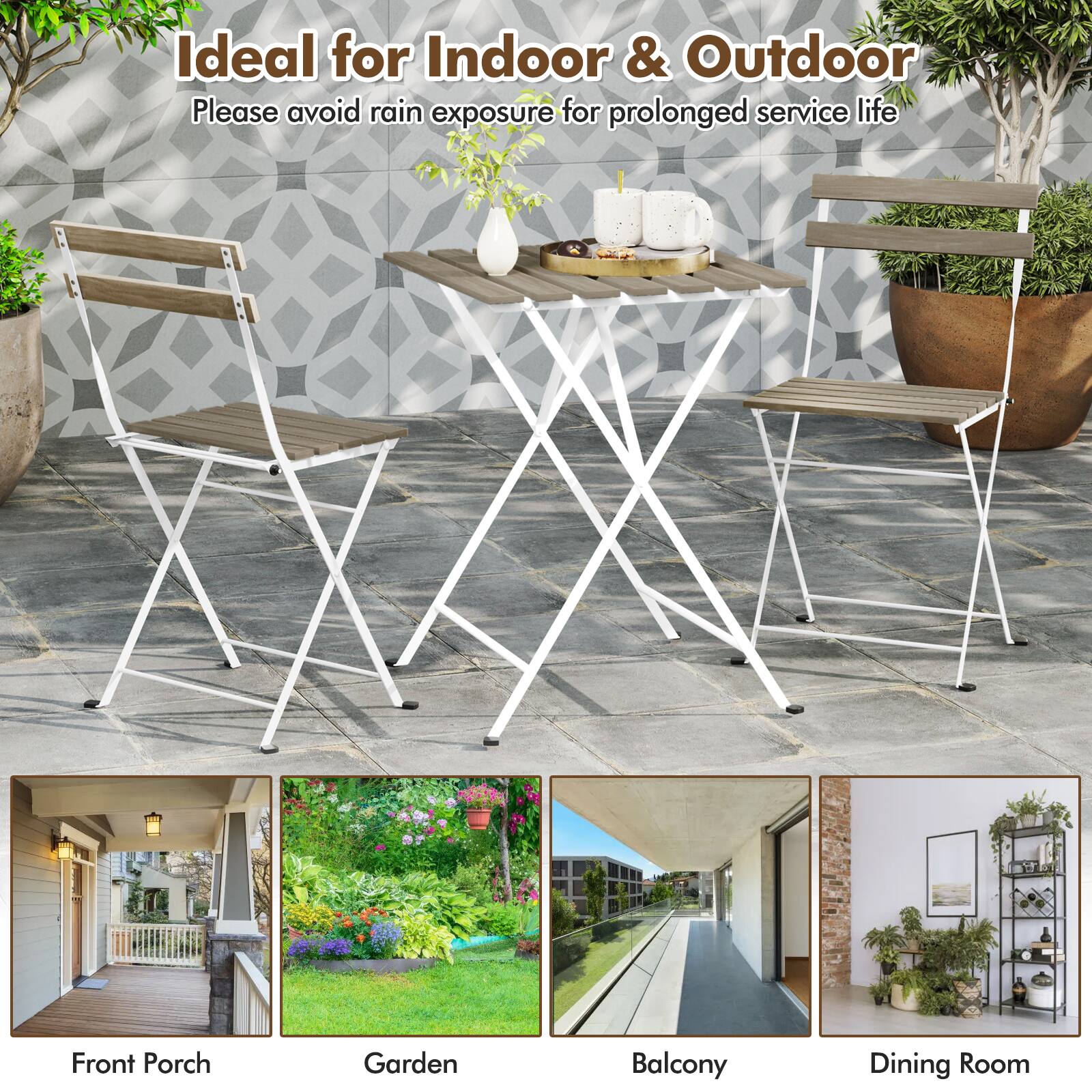 Ideal for Indoor & Outdoor

Front Porch
Garden
Balcony
Dining Room

Please avoid rain exposure for prolonged service life