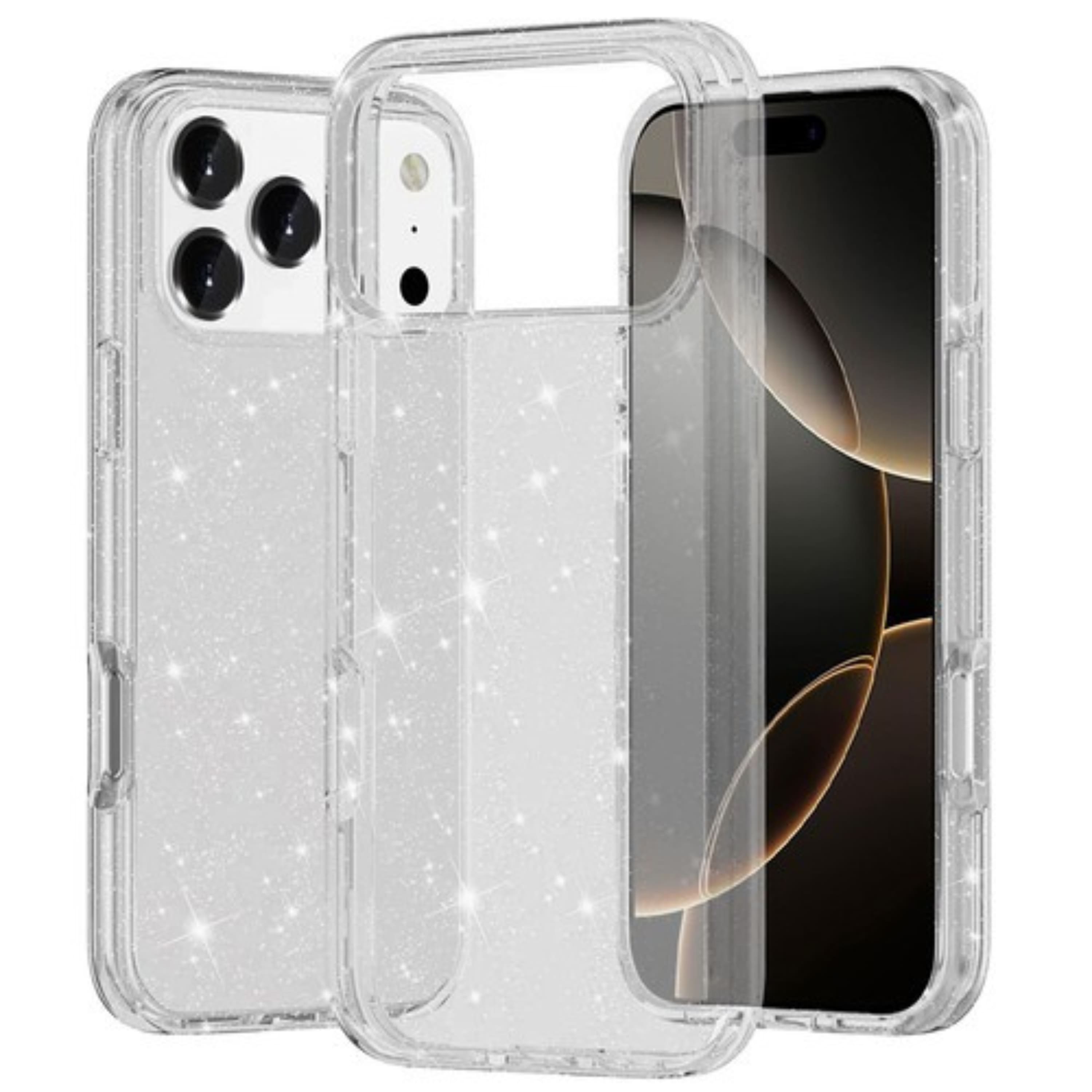 Kitcheniva - Glitter Thick 3mm Translucent Case With Tempered Glass For iPhone 17 Pro Max - Clear price history on PriceWatchPro