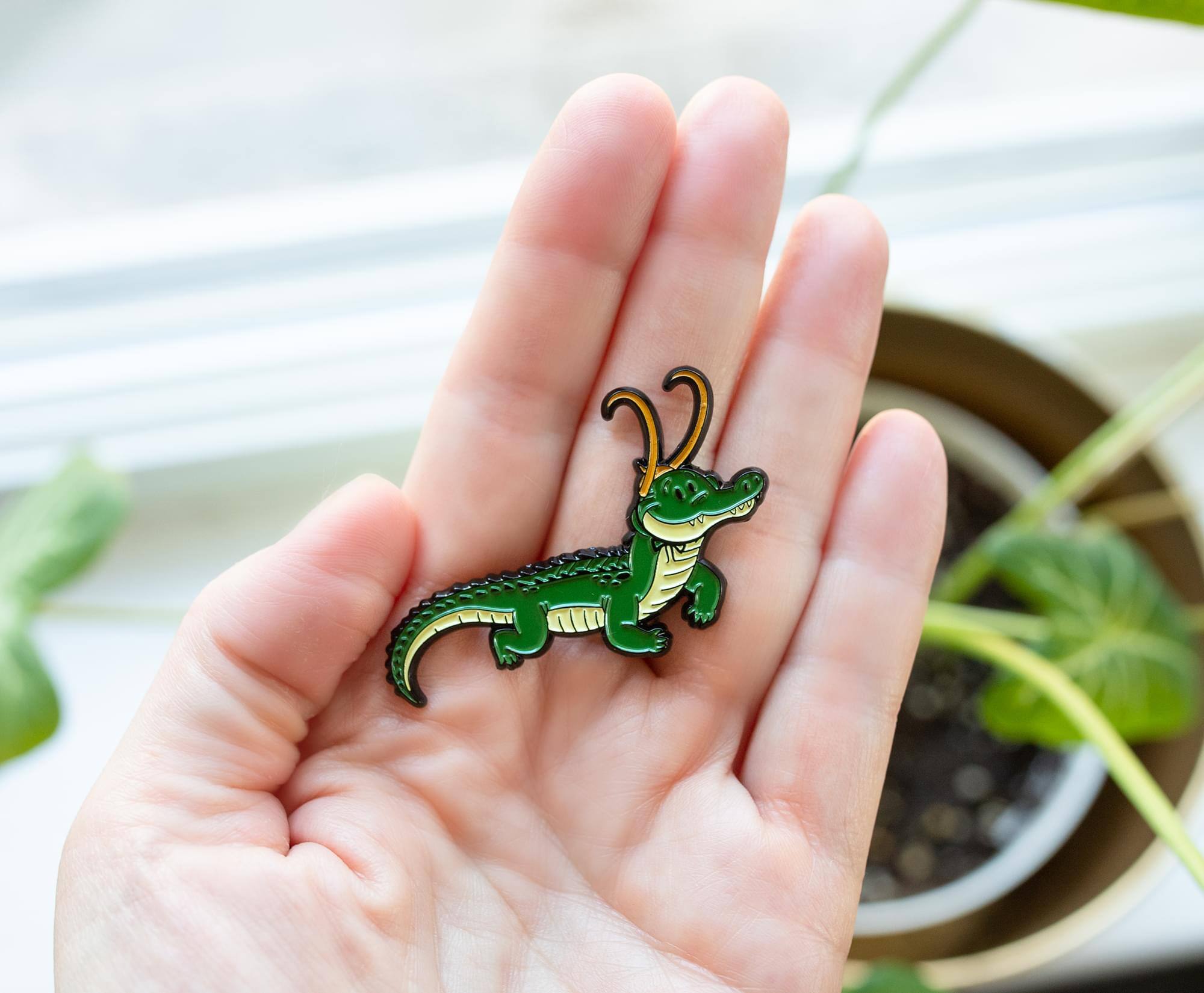 Alt View 10. SalesOne LLC - Marvel Studios Loki Alligator with Crown Collectible Enamel Pin - Green.