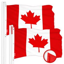 G128 - 2-Pack Canada Flag, 5 x 8 ft Embroidered 300D Polyester, Indoor/Outdoor with Brass Grommets - Assorted Colors