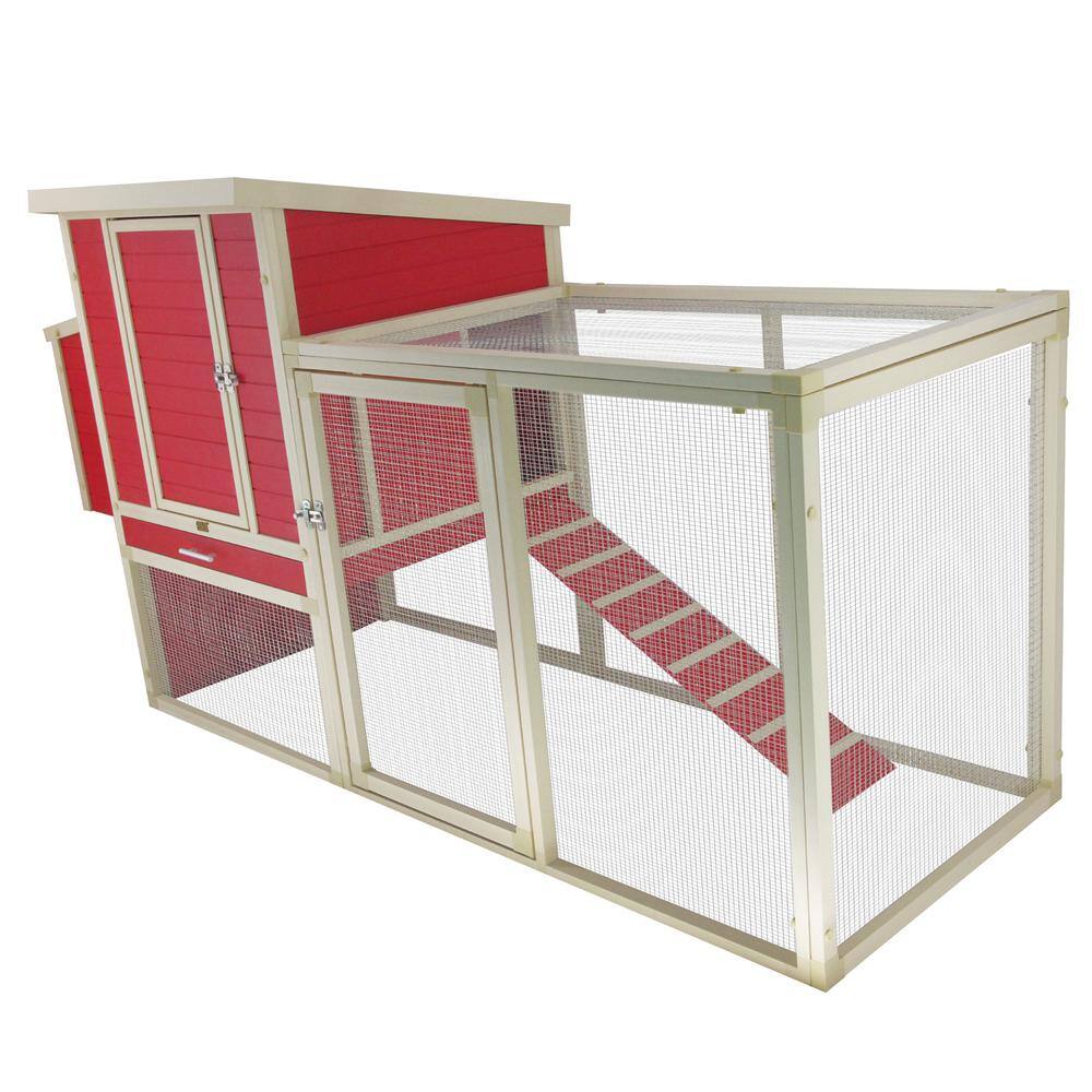 Back. New Age Pet - ECOFLEX Sonoma Chicken Coop in Red and Maple - Red/Maple.