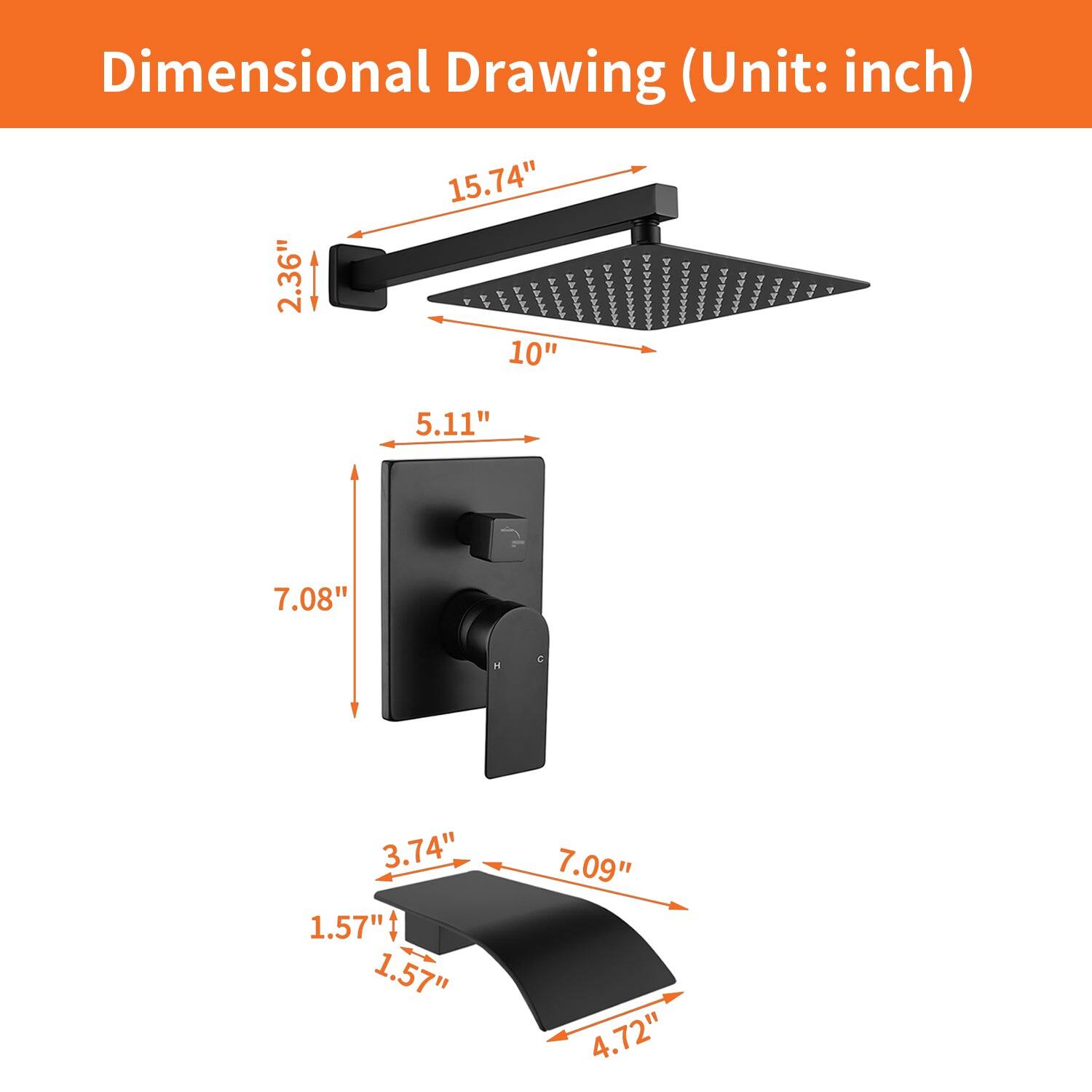Dimensional Drawing (Unit: inch)

- 15.74"
- 2.36"
- 10"
- 5.11"
- 7.08"
- 3.74"
- 1.57"
- 1.57"
- 7.09"
- 4.72"