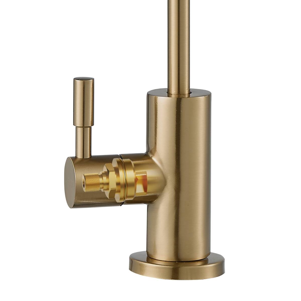 Alt View 3. Ropilly - Ropilly Lead Free Water Purifier Faucet, Brushed Gold Filtered Water Faucet with Swivel Gooseneck - Gold.