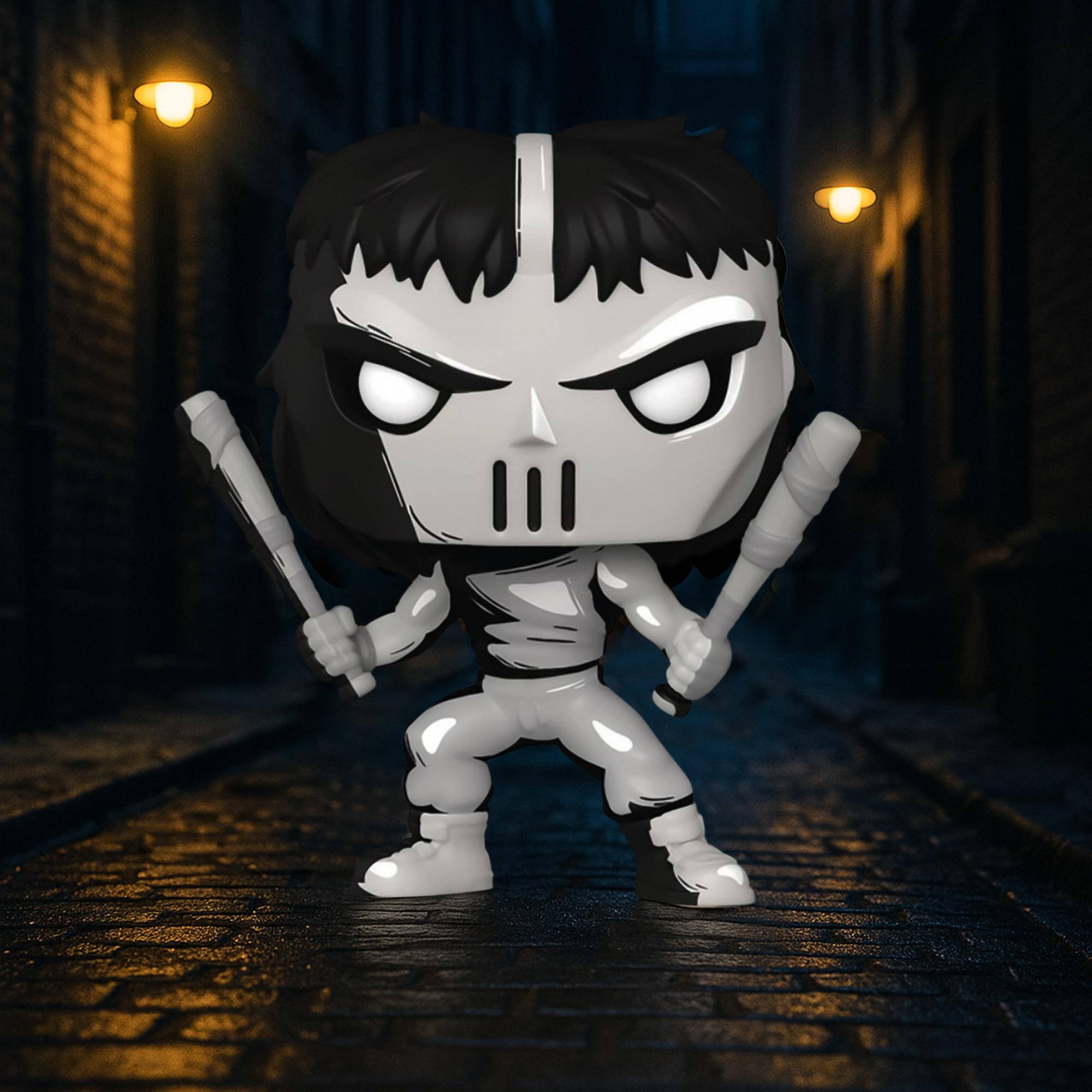 Alt View 2. Funko - TMNT Funko POP Vinyl Figure | Casey Jones B&W Exclusive - Grey.