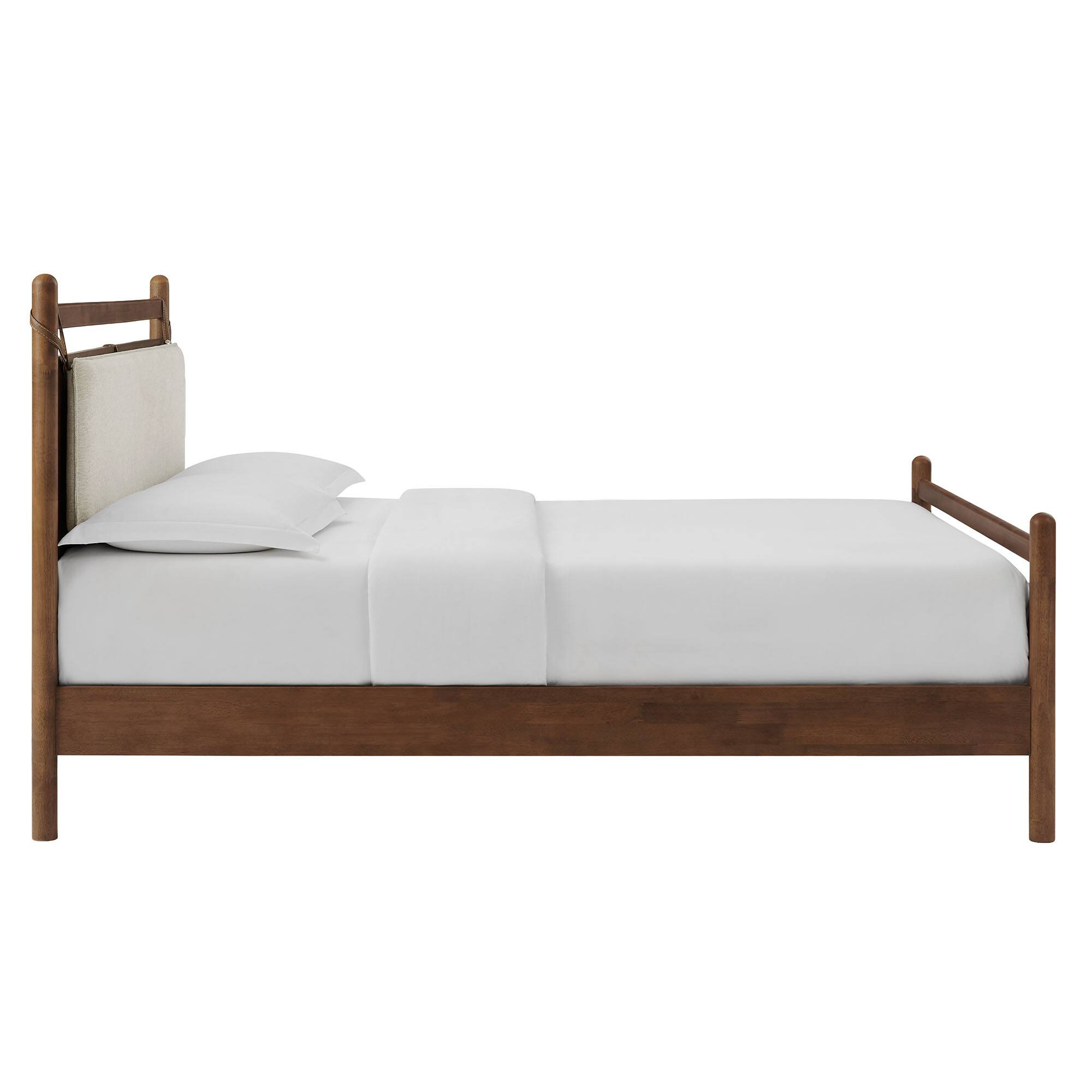 Alt View 3. Modway - Leni Wood Platform Bed Frame by Modway - Walnut Heathered Ivory.