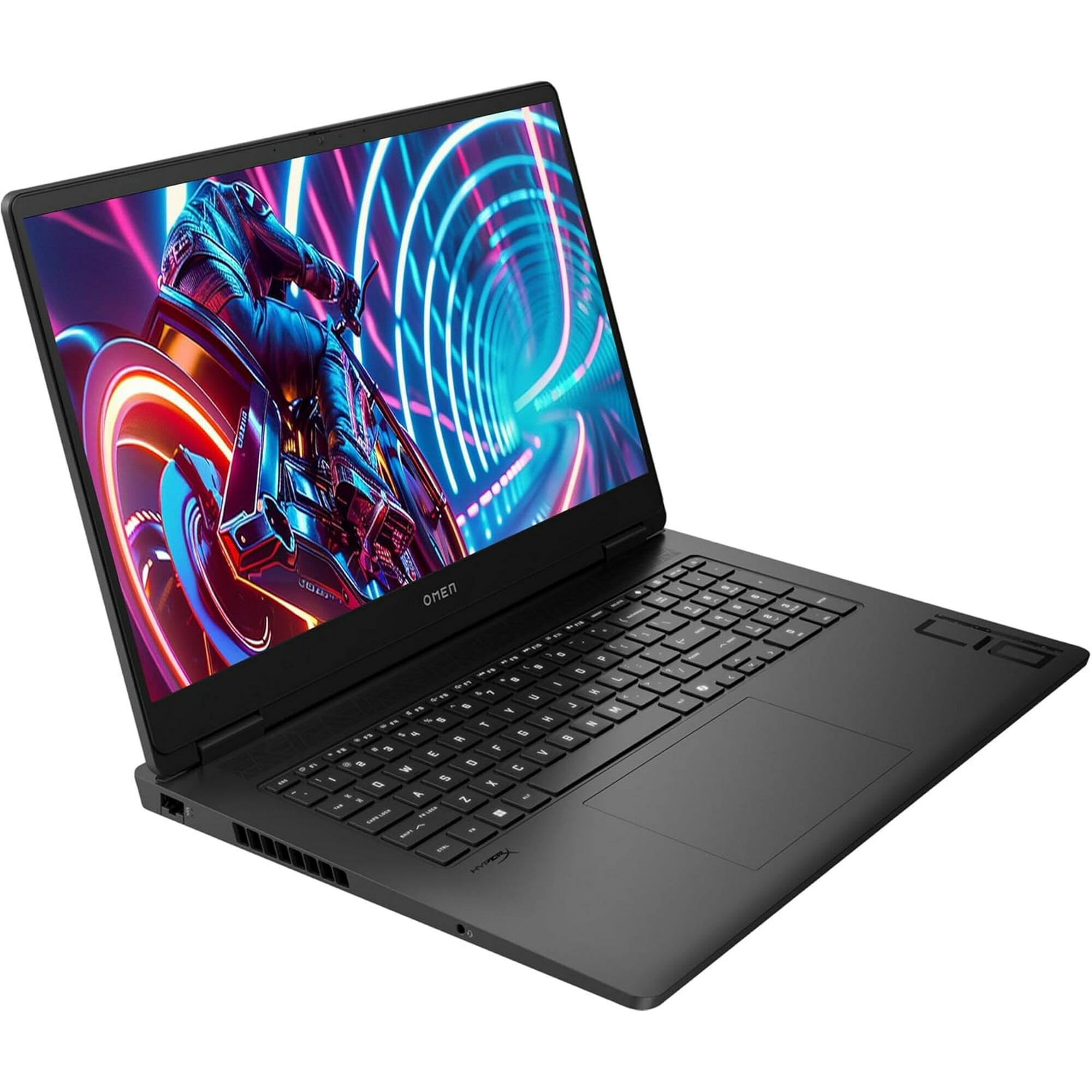 Angle. HP - HP OMEN Gaming Laptop: 17.3" QHD - AMD Ryzen 9 - RTX 5070 - 32GB|1TB - W11 - Black.
