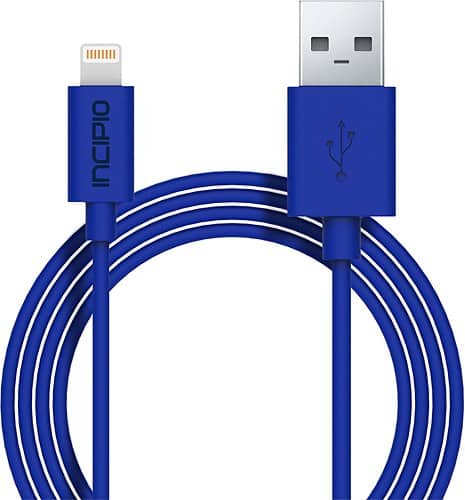 Front. Incipio - 3.3' Lightning-to-USB Charge-and-Sync Cable - Blue.