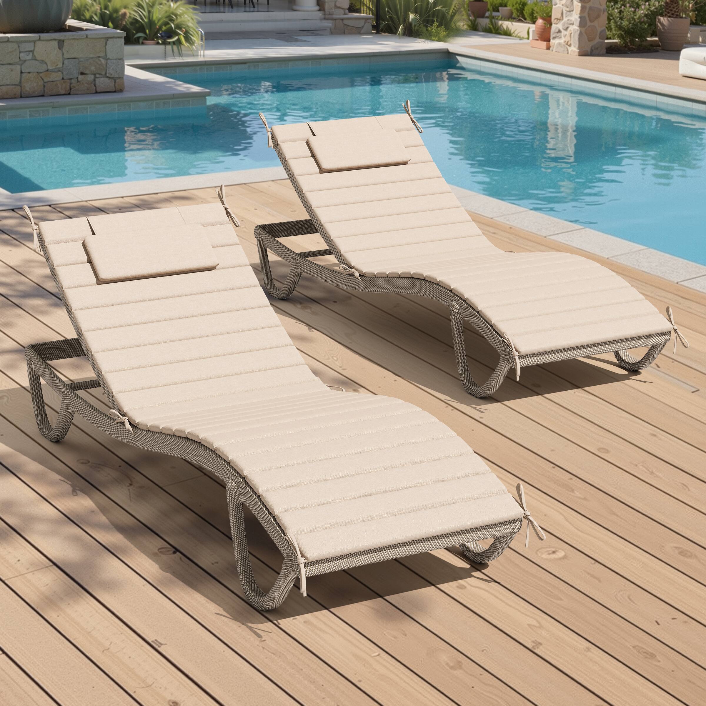 Alt View 9. Crestlive Products - Crestlive Products Outdoor Patio Lounge Chair Cushion - Beige.