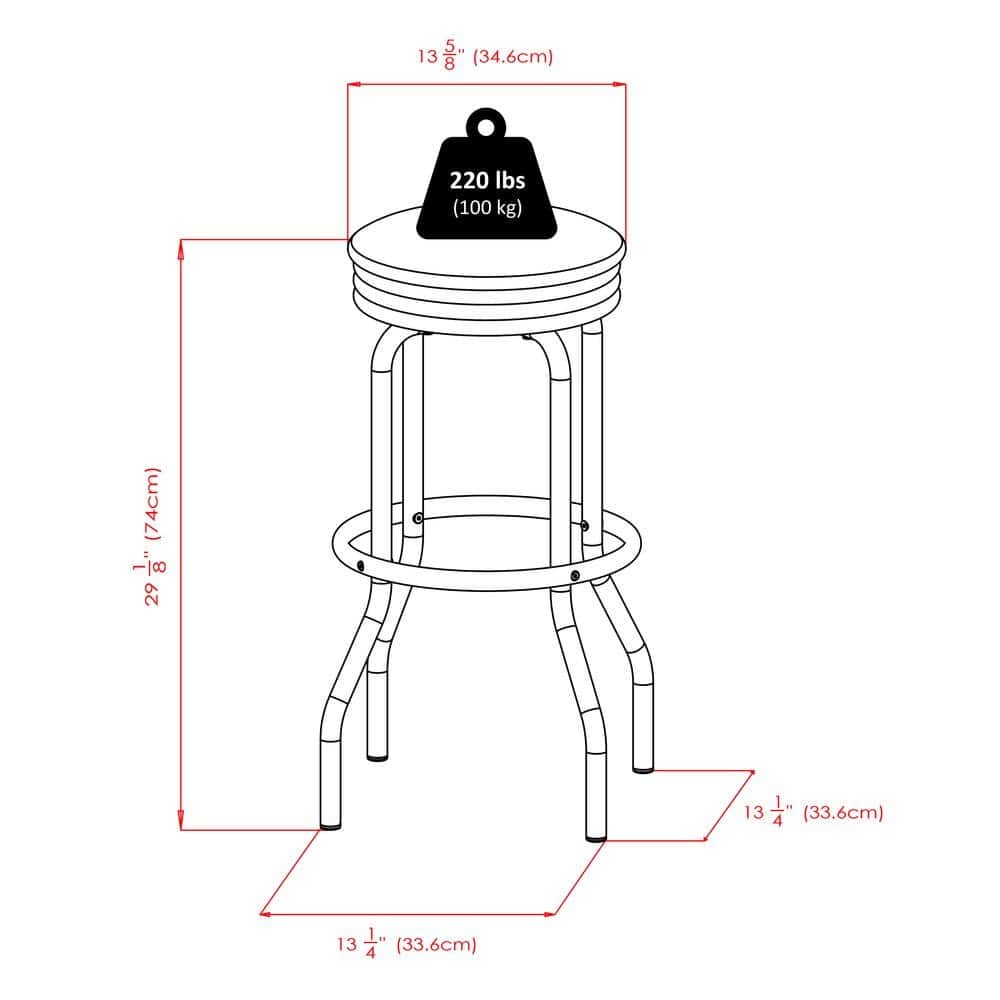 FurniFact - Metal Bar Table And Stools Set With Swivel Chairs - Black / Metal