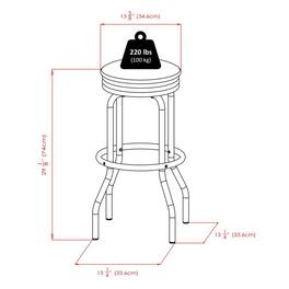 FurniFact - Metal Bar Table And Stools Set With Swivel Chairs - Black / Metal