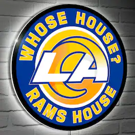 Evergreen Enterprises - Los Angeles Rams 23" LED Slogan Round Wall Sign - Multicolor