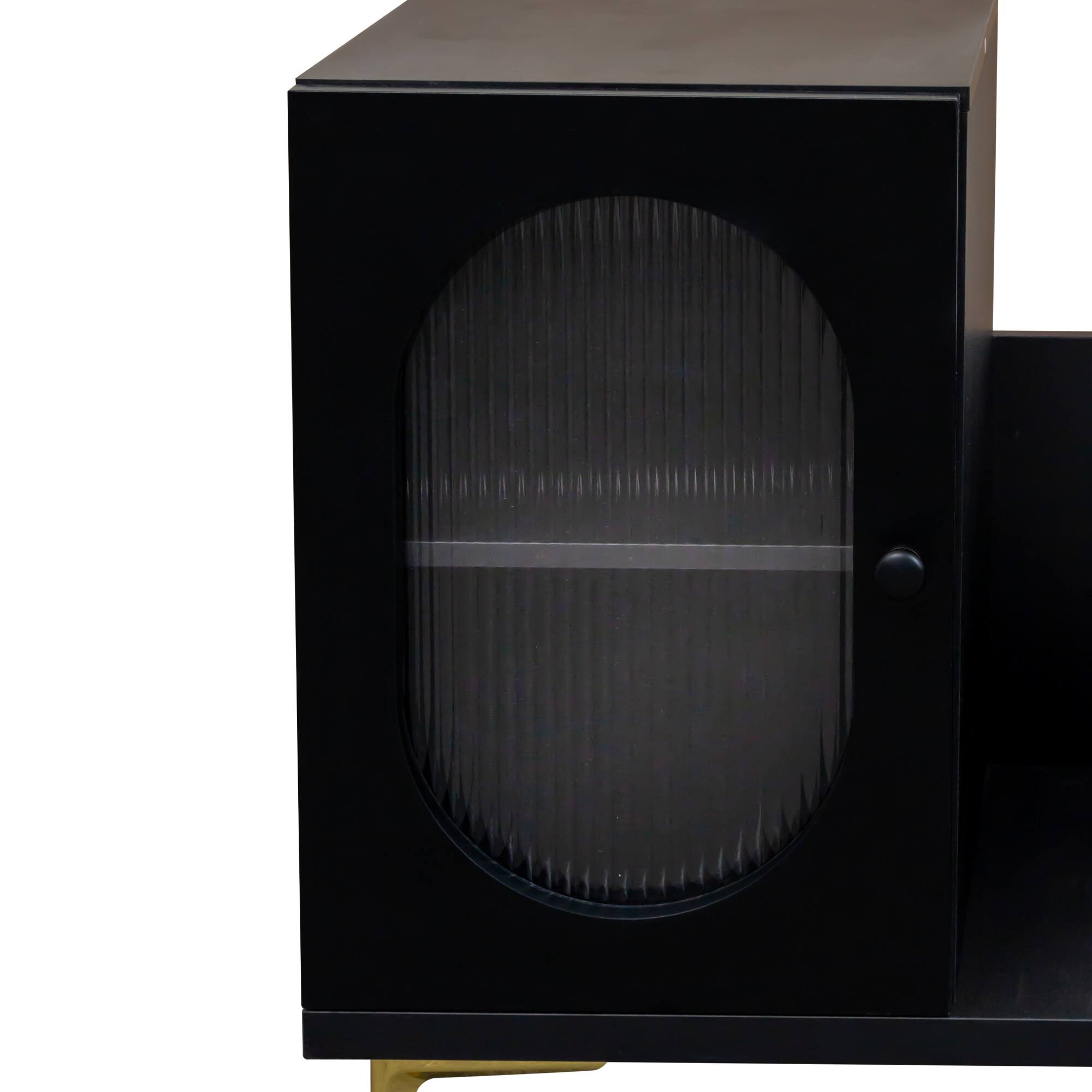 Alt View 7. GOODSILO - Extendable Rectangle TV Stand and Media Console with Adjustable Storage - Black.