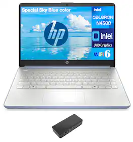 HP - 14 Laptop 14.0 HD (Intel Celeron N4500, 16GB DDR4, 512GB PCIe SSD, Intel UHD, Win 11 Pro) - Sky Blue