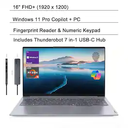 Lenovo - ThinkBook 16 16” FHD+ Laptop - AMD Ryzen 5 7533HS with 32GB RAM - 2TB SSD - Built for Creative Pros & AI-Enhanced Work - Gray