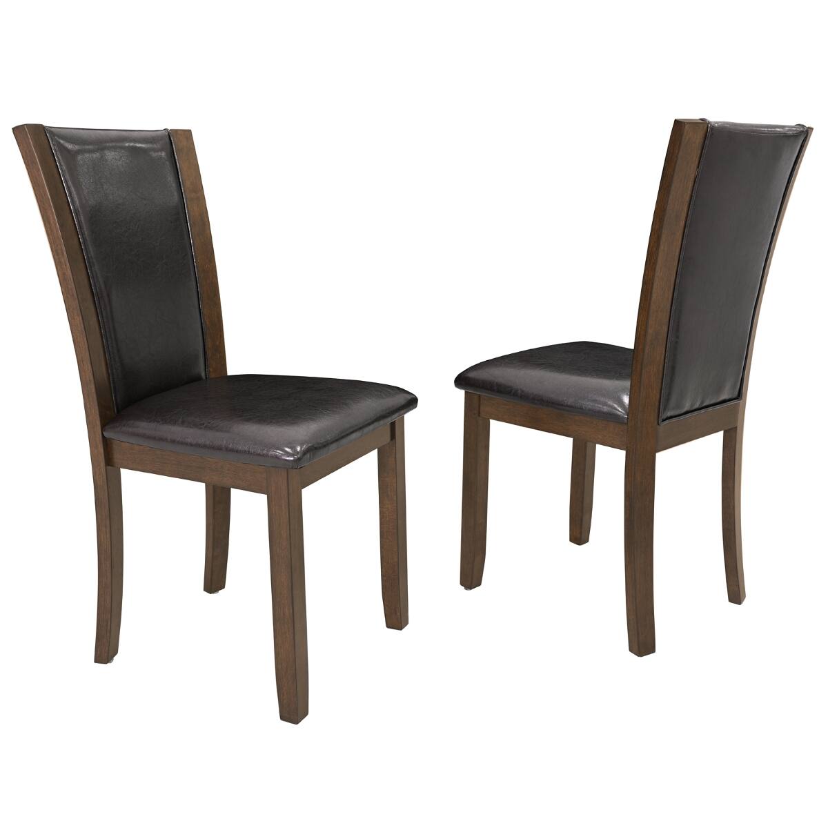 Alt View 9. Loheer - Loheer 6 Piece Dining Table Set with Bench and Chairs, Dark Walnut Farmhouse Style - Dark Walnut.