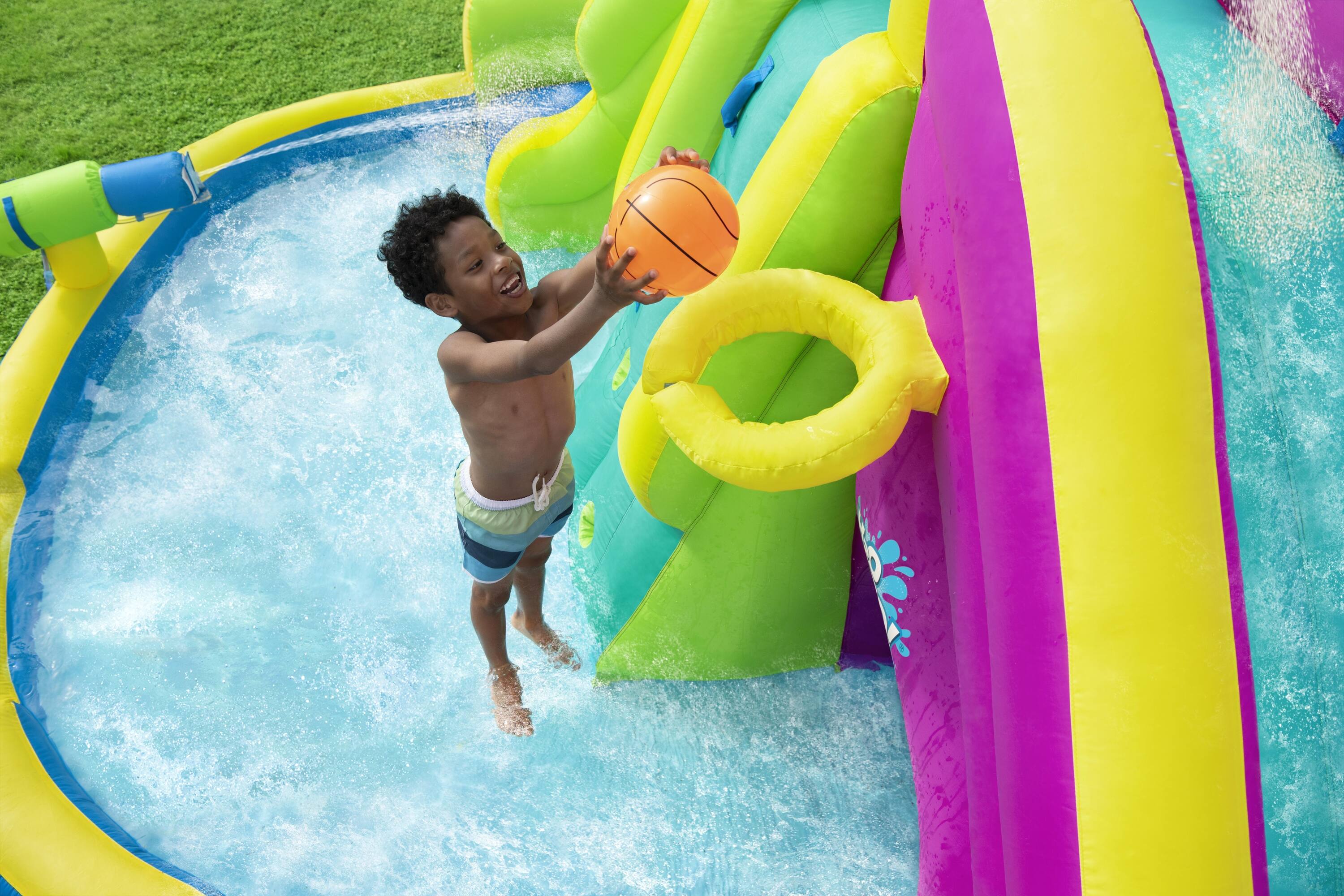 Alt View 8. Bestway - Bestway H2OGO! Funfinity Splash Kids Inflatable Mega Water Park with Air Blower - Multicolor.