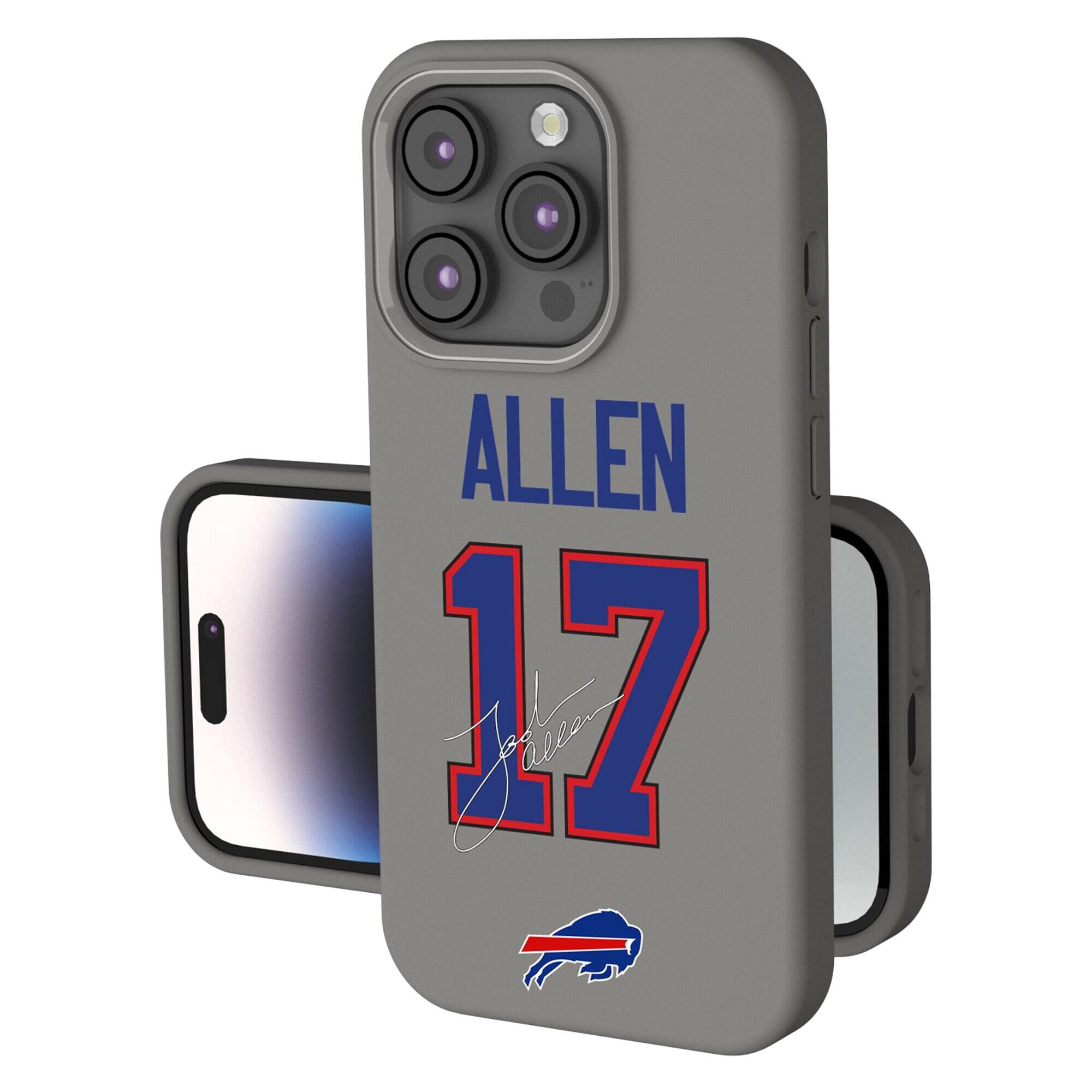Front. Keyscaper - Josh Allen Gray Buffalo Bills Ready Soft Touch iPhone Case - 15 - Gray.