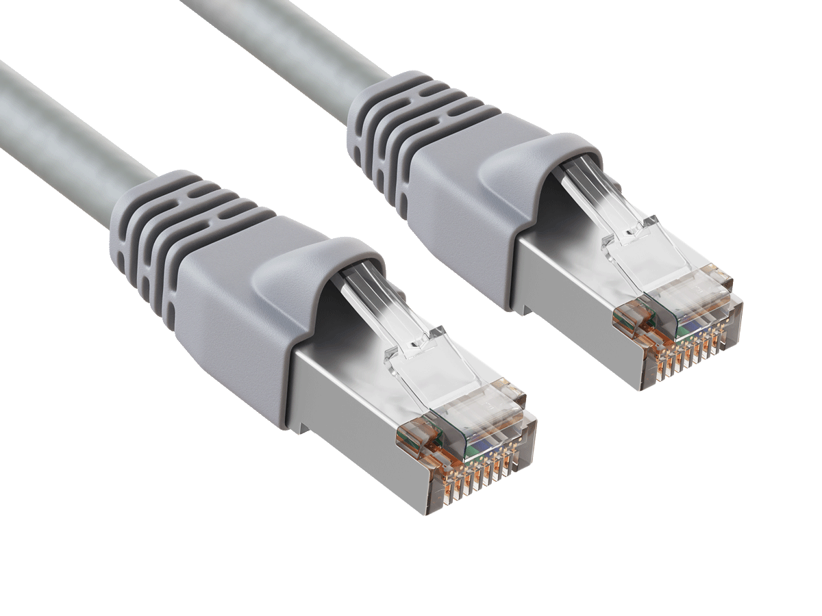 Cable Leader - Cat 6 Ethernet Cable, Shielded STP Patch Cord, RJ45 24 AWG, for Router, Switch, Patch Panel & Server Rack - Gray