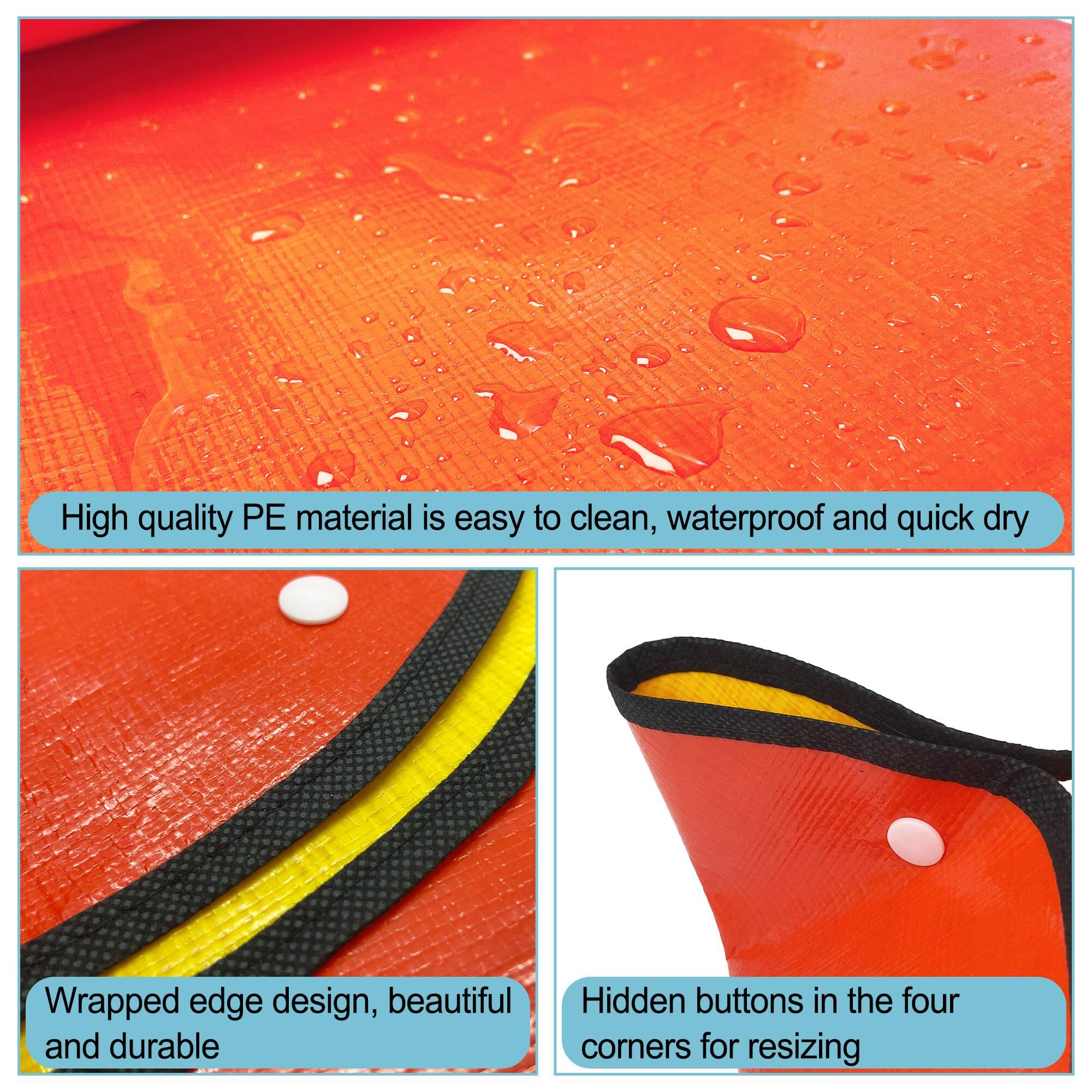 High quality PE material is easy to clean, waterproof and quick dry

Wrapped edge design, beautiful and durable

Hidden buttons in the four corners for resizing