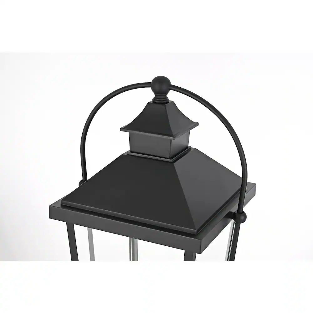 Alt View 2. Elegant Lighting - Luz 27 inch Outdoor Post light in Black - Black And Clear.