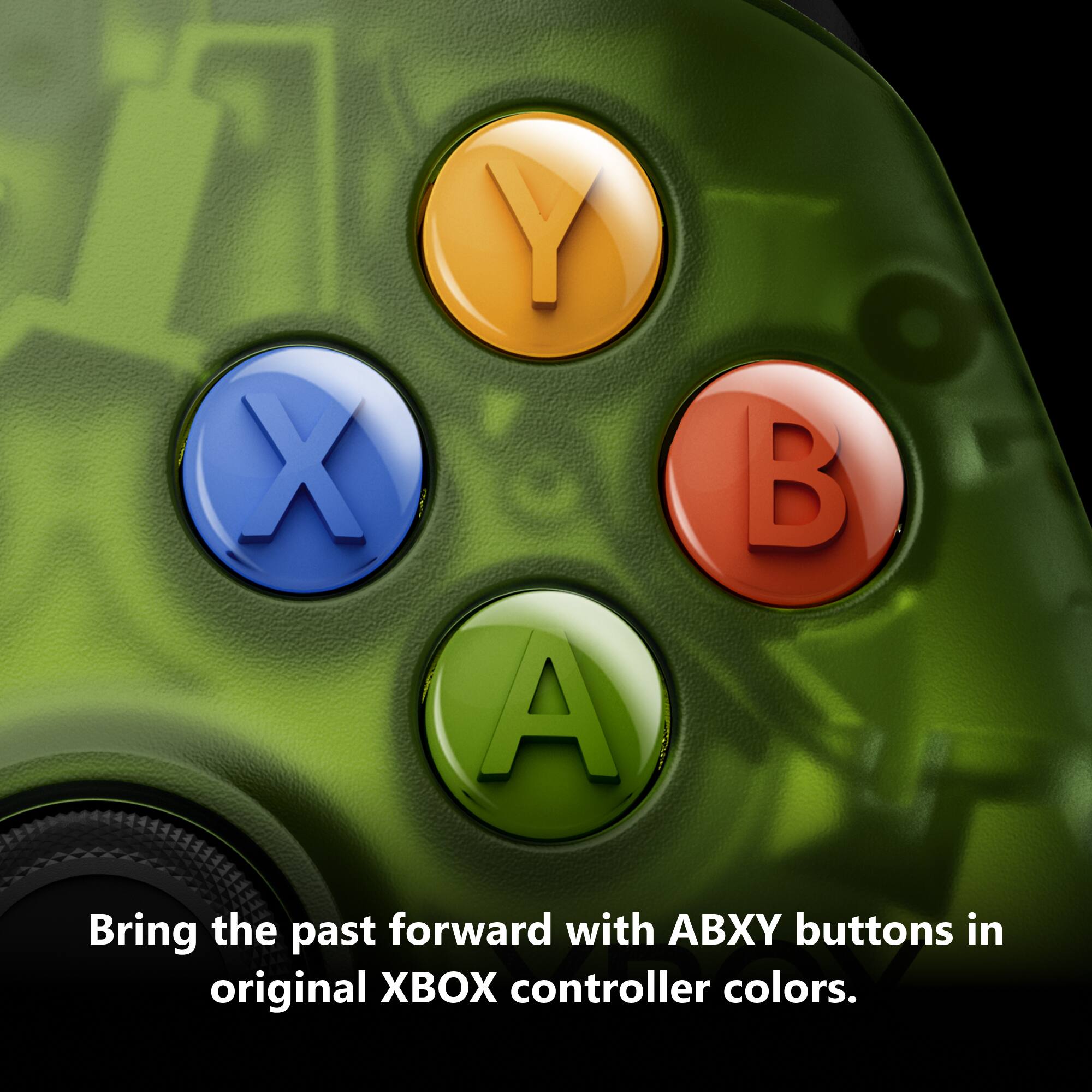Bring the past forward with ABXY buttons in original XBOX controller colors.