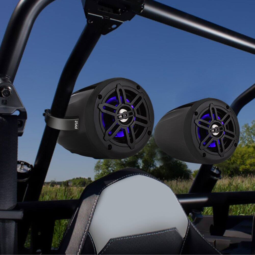 Alt View 3. Pyle - Pyle PLMRLEWB46B Waterproof Marine Wakeboard Tower Speakers, 4” Dual Subwoofer Set, LED Lights, 300W Power.