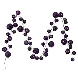 Vickerman - 10' Pearl Branch Ball Garland - Plum