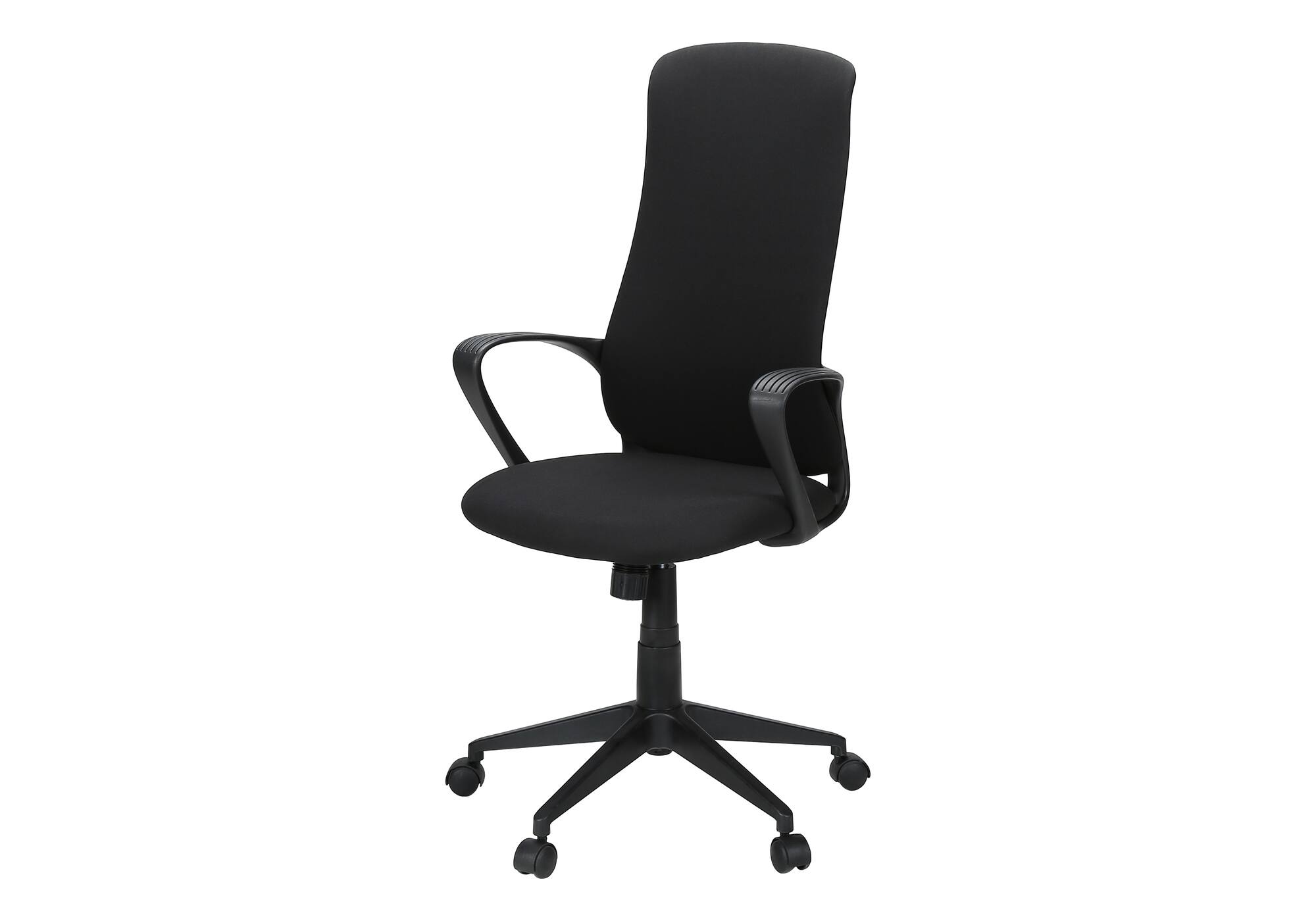 Back. Forest'nSky - Ergonomic Office Chair with Adjustable Height, Armrests & 360° Swivel - Modern Black Fabric Chair for Work - Black.